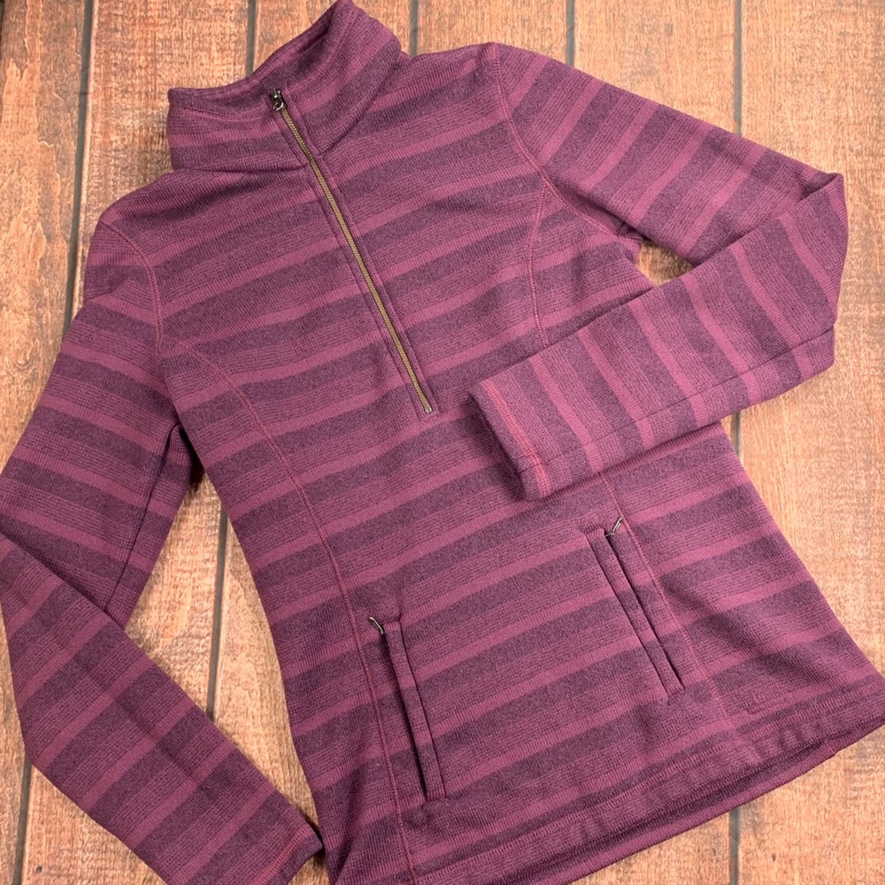 REI Burgundy Striped Sweater XS